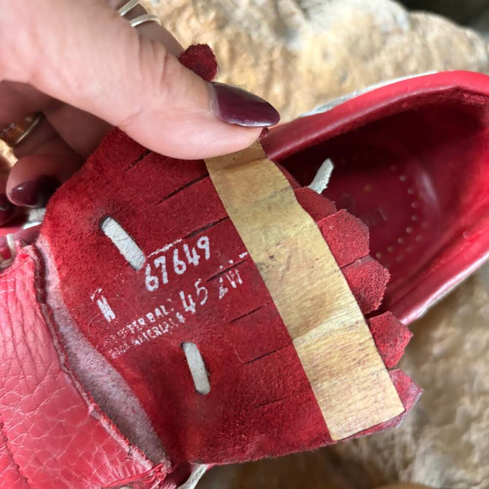 Vintage Bass Women’s 7 M Red Leather Kiltie Boat Shoes Deck Loafers Preppy - Picture 5 of 7